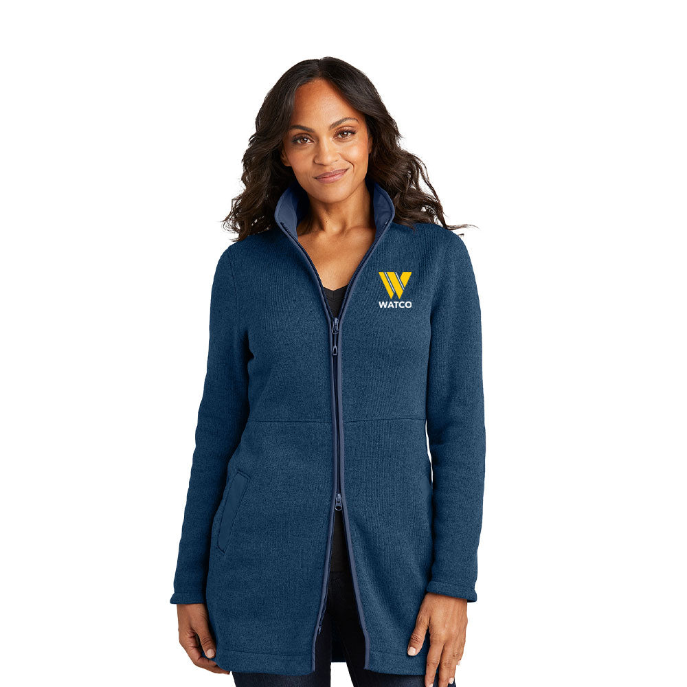Port Authority® Ladies Arc Sweater Fleece Long Jacket - L425