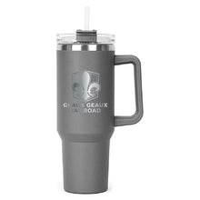 Load image into Gallery viewer, Grey Hippo Mug & Straw Lid 40 oz. - Laser Engraved Railroad Logo