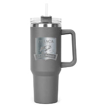Load image into Gallery viewer, Grey Hippo Mug & Straw Lid 40 oz. - Laser Engraved Railroad Logo