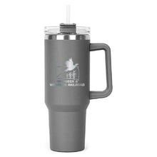 Load image into Gallery viewer, Grey Hippo Mug & Straw Lid 40 oz. - Laser Engraved Railroad Logo