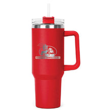 Load image into Gallery viewer, Red Hippo Mug & Straw Lid 40 oz. - Laser Engraved Railroad Logo