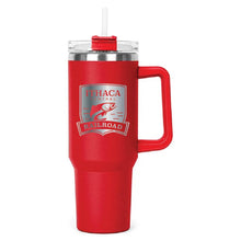 Load image into Gallery viewer, Red Hippo Mug & Straw Lid 40 oz. - Laser Engraved Railroad Logo