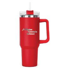 Load image into Gallery viewer, Red Hippo Mug & Straw Lid 40 oz. - Laser Engraved Railroad Logo