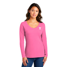 Load image into Gallery viewer, Port & Company® Ladies Long Sleeve Fan Favorite™ V-Neck Tee - LPC450VLS CMSPLC