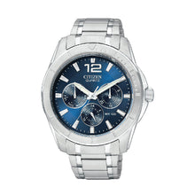 Load image into Gallery viewer, Men&#39;s Blue Dial Silver-Tone Bracelet Watch - AG830052L
