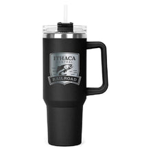 Load image into Gallery viewer, The Hippo Mug &amp; Straw Lid 40 oz. - Laser Engraved Railroad Logo
