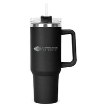 Load image into Gallery viewer, The Hippo Mug &amp; Straw Lid 40 oz. - Laser Engraved Railroad Logo
