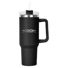 Load image into Gallery viewer, The Hippo Mug &amp; Straw Lid 40 oz. - Laser Engraved Railroad Logo
