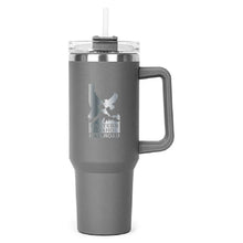 Load image into Gallery viewer, Grey Hippo Mug &amp; Straw Lid 40 oz. - Laser Engraved Railroad Logo
