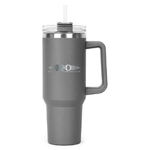 Load image into Gallery viewer, Grey Hippo Mug &amp; Straw Lid 40 oz. - Laser Engraved Railroad Logo
