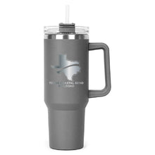 Load image into Gallery viewer, Grey Hippo Mug &amp; Straw Lid 40 oz. - Laser Engraved Railroad Logo
