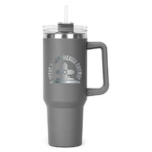 Load image into Gallery viewer, Grey Hippo Mug &amp; Straw Lid 40 oz. - Laser Engraved Railroad Logo
