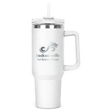 Load image into Gallery viewer, The Hippo Mug &amp; Straw Lid 40 oz. - Laser Engraved Railroad Logo
