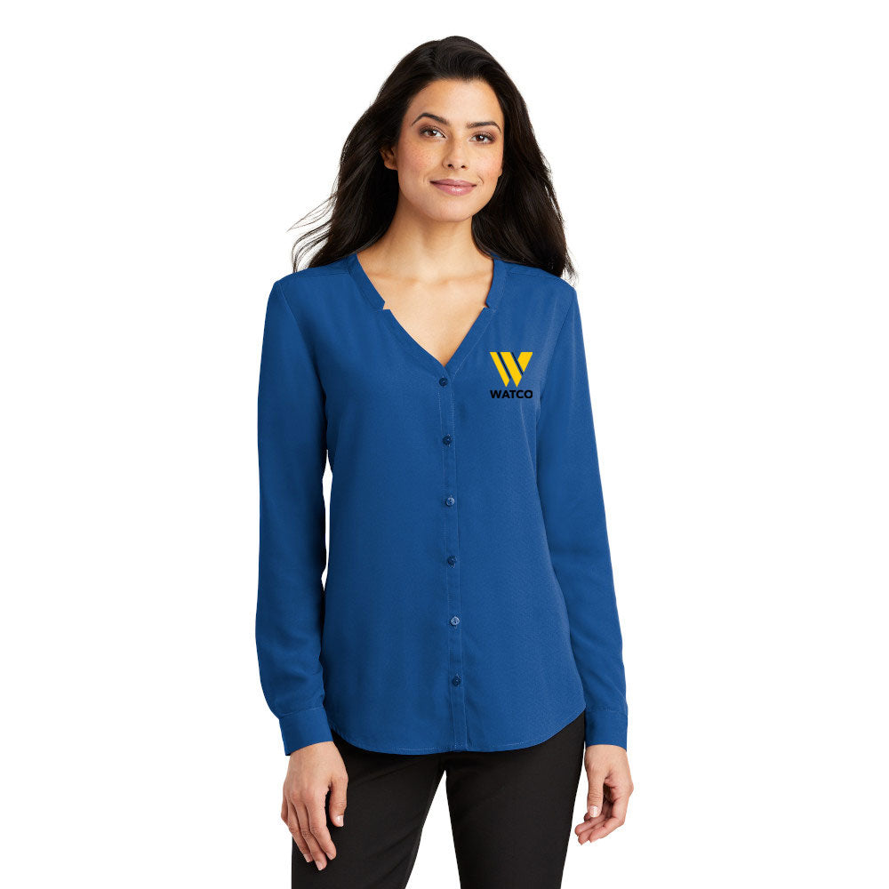 Port Authority ® Ladies Long Sleeve Button-Front Blouse - LW700
